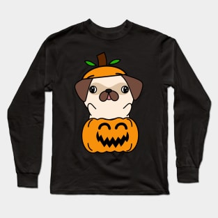 Funny pug is in a pumpkin Long Sleeve T-Shirt